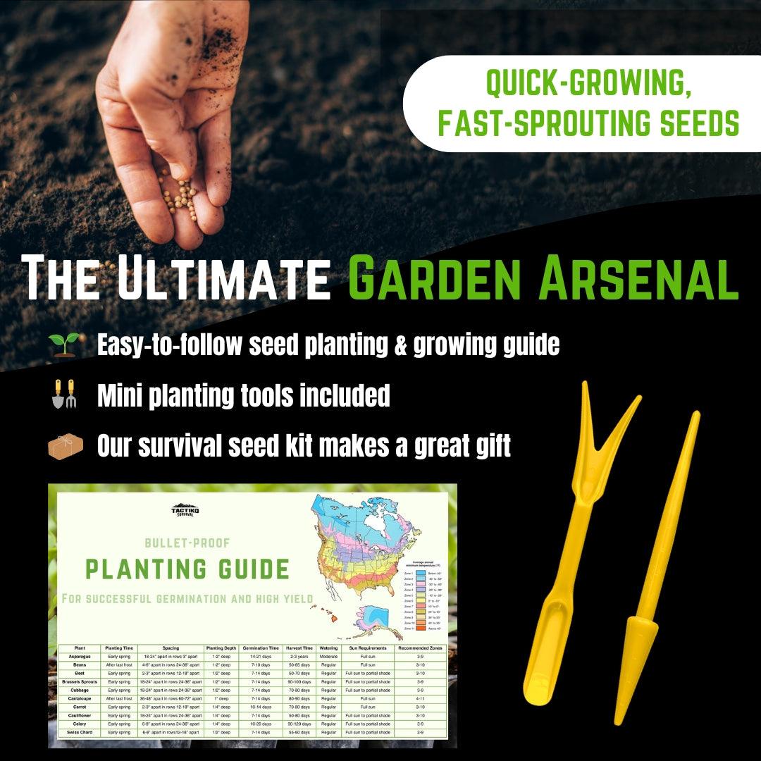Tactiko Survival Seed Kit - 40 Vegetables & 10 Herbs